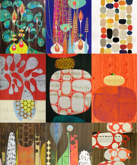 [a range of rex ray's collages, 9 in  total]