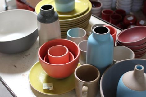 [the colorways of heath ceramics have always had nature as their inspiration although more recent piecs have been offered in lighter and brighter shades]